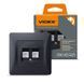 VIDEX BINERA Розетка CAT3+CAT3 подвійна телефонна чорний графіт