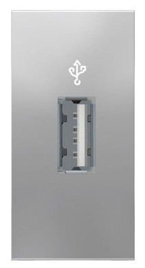 Розетка USB для передачи данных 1М алюминий Unica New Schneider Electric