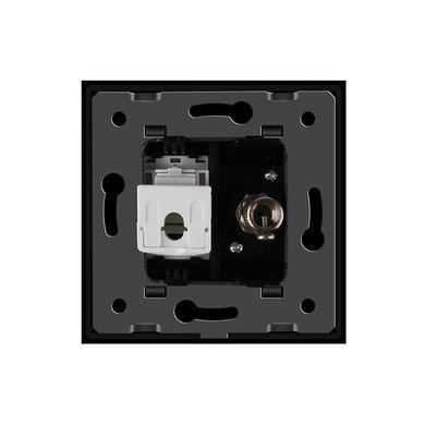 Розетка компьютерная RJ-45 и ТВ розетка Livolo черный стекло (VL-C791VC-12)
