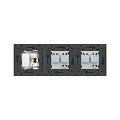 Розетка трехместная комбинированная Силовая ТВ Livolo белый стекло (VL-C7C2EU1VK0-11)