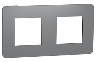 Двухпостовая рамка Unica New Studio Color NU280422 дымчато-серый/антрацит