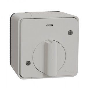 Выключатель с таймером IP55, наружный монтаж, белый, Mureva Styl MUR39067