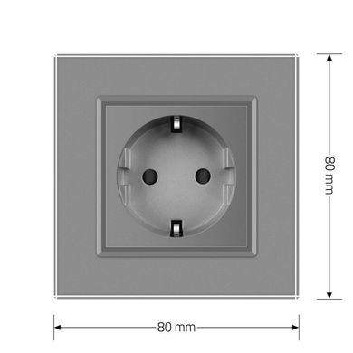 Розетка с заземлением Livolo серый стекло (VL-C7C1EU-15)