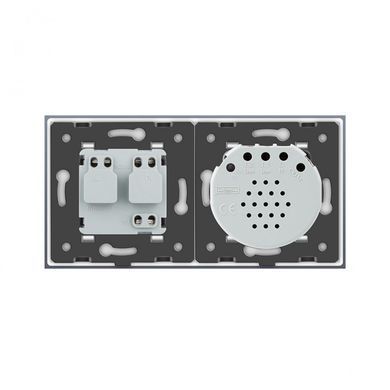 Сенсорный выключатель с розеткой Livolo белый стекло (VL-C701/C7C1EU-11)