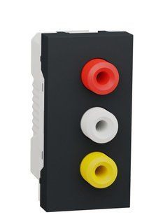 Аудиорозетка 3 RCA 1М антрацит Unica New Schneider Electric