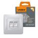 VIDEX BINERA Розетка CAT6+CAT3 подвійна срібний шовк