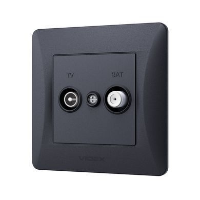 VIDEX BINERA Розетка TV+SAT кінцева чорний графіт