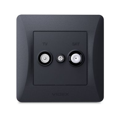 VIDEX BINERA Розетка TV+SAT кінцева чорний графіт