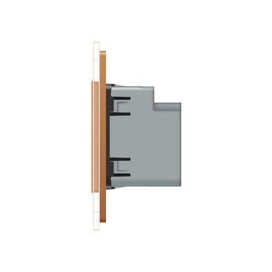 Розетка USB-A и USB-C 36W Livolo золотой стекло (VL-C7FCUA18W.UC18W-2AP)