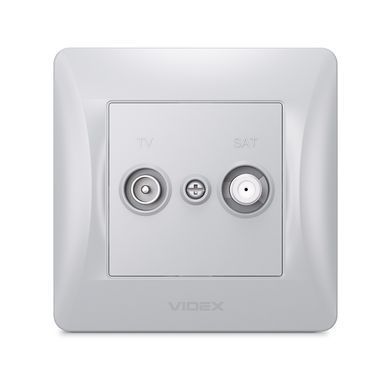 VIDEX BINERA Розетка TV+SAT кінцева срібний шовк