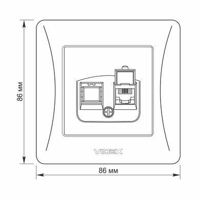 VIDEX BINERA Розетка CAT3 одинарна телефонна біла