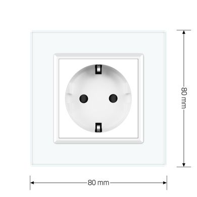 Розетка с заземлением Livolo белый стекло (VL-C7C1EU-11)