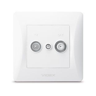 VIDEX BINERA Розетка TV+SAT кінцева біла