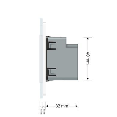 Розетка USB type C с блоком питания 45W Livolo белый (VL-C7-FCUC-2WP)