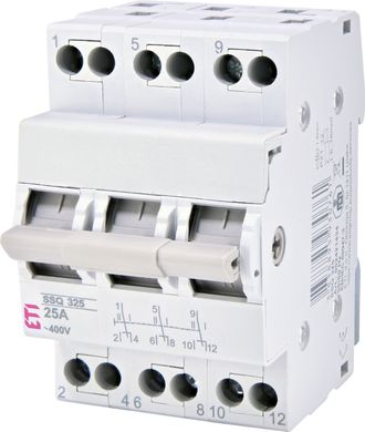 Перекидний рубильник ETI SSQ 340 "1-0-2", 3p 40A (для генератора)