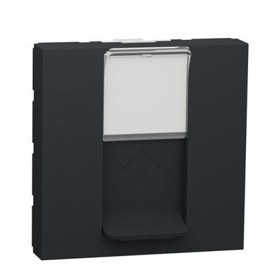 Одинарная компьютерная розетка RJ45 cat.6 STP с полем для надписи 2М антрацит Unica New Schneider
