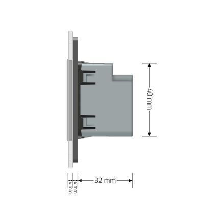 Розетка USB type C с блоком питания 45W Livolo серый (VL-C7-FCUC-2IP)