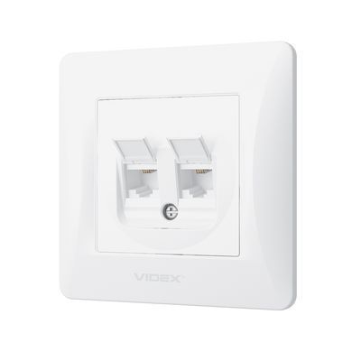VIDEX BINERA Розетка CAT6+CAT3 подвійна біла
