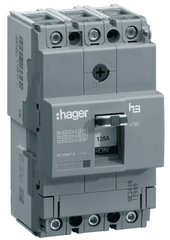 Автоматический выключатель h160 3-полюса 18kA 80A Hager HDA080L