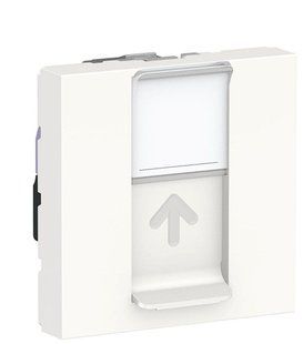 Одинарная компьютерная розетка RJ45 cat.6 UTP с полем для надписи 2М белая Unica New Schneider