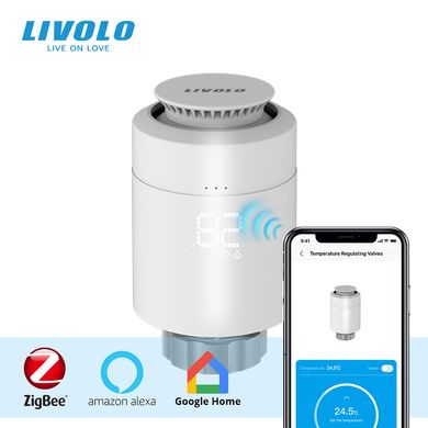 Умная беспроводная термоголовка для радиатора ZigBee Livolo