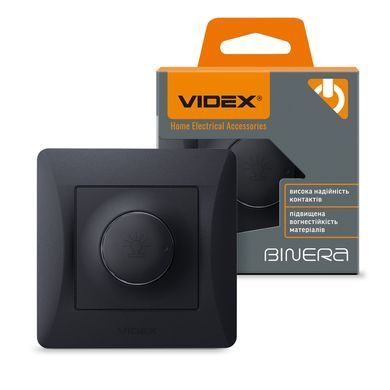 VIDEX BINERA Діммер 600Вт чорний графіт