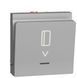 Карточный выключатель с подсветкой 10А 2М алюминий Unica New Schneider Electric