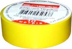 Изолента e.tape.pro.20.yellow из самозатухающего ПВХ, желтая (20м)