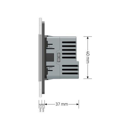 Электрическая розетка с портом USB-C Livolo серый (VL-C7CTF16A.UC18W-2IP)