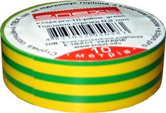 Изолента e.tape.pro.20.yellow-green из самозатухающего ПВХ, желто-зелёная (20м)