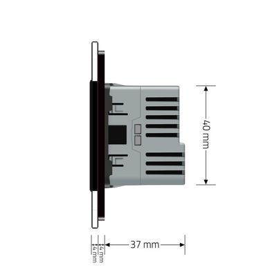 Електрична розетка з портом USB-C Livolo чорний (VL-C7CTF16A.UC18W-2BP)
