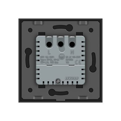 Електрична розетка з портом USB-C Livolo чорний (VL-C7CTF16A.UC18W-2BP)