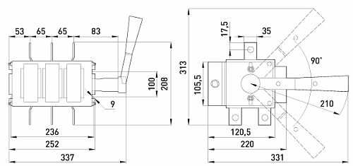 Выключатель-разъединитель e.VR32.Р630А перекидной 630А (39В71250)