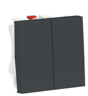 Двухклавишный переключатель схема 6 10А 2М антрацит Unica New Schneider Electric