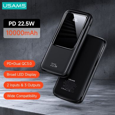 PowerBank Usams US-CD163 PB58 Dual USB Digital Display 10000mAh Black (10KCD16301)