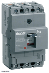 Автоматический выключатель h160 3-полюса 25kA 160A Hager HHA160H