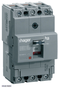 Автоматический выключатель h160 3-полюса 25kA 160A Hager HHA160H