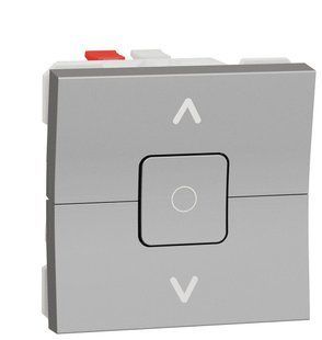 Двухклавишный выключатель для жалюзи 6А 2М алюминий Unica New Schneider Electric