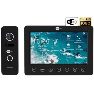 NeoLight NeoKIT HD WF B/Black Відеодомофон KAPPA+ HD WF Black, панель виклику PRIME FHD Black з кутком