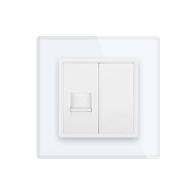 Розетка компьютерная RJ-45 Livolo белый стекло (VL-C791C-11)