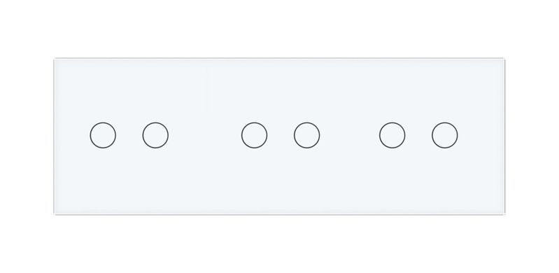Сенсорный выключатель Livolo 6 каналов (2-2-2) белый стекло (VL-C706-11)
