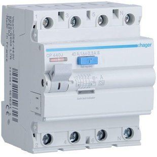 Дифреле (ПЗВ) 4P 40A 300mA, A, S, CPA440D (CP440J)