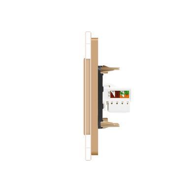 Розетка компьютерная RJ-45 Livolo золото стекло (VL-C791C-13)