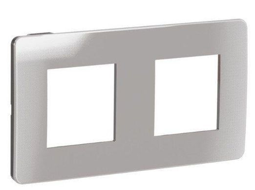 Двухпостовая рамка Unica New Studio Metal NU280456 хром/антрацит