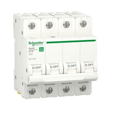 Автоматичний вимикач 4P, 40 A, C, 6kA Schneider Electric, Resi9