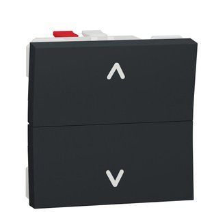 Двухклавишный выключатель для жалюзи схема 4 6А 2М антрацит Unica New Schneider Electric