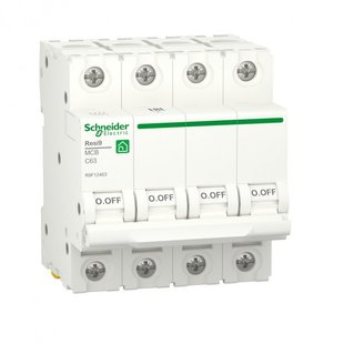 Автоматичний вимикач 4P, 63 A, C, 6kA Schneider Electric, Resi9