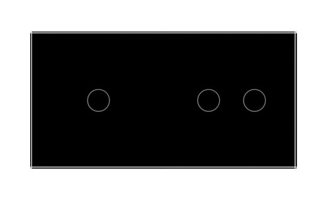 Сенсорный выключатель Livolo 3 канала (1-2) черный стекло (VL-C701/C702-12)