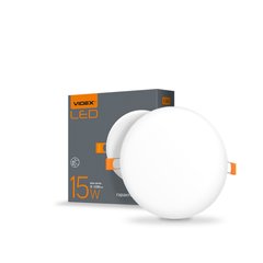 LED світильник безрамочний круглий VIDEX 15W 4100K