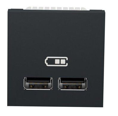 Двойная USB розетка 2.1А 2М антрацит Unica New Schneider Electric